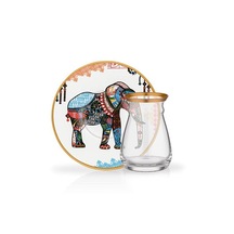 GLORE Nihavent Elephant 6'Lı Beyaz Çay Seti