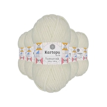 Tedar 5 Adet Yumurcak Kadife El Örgü İpi Kırık Beyaz K011 Najmaddin (No:1) 8.5Cm X 10.5 Cm