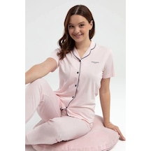 Pierre Cardin 7715 Kadın Kısa Kollu Gömlek Pijama Takımı-somon SOMON