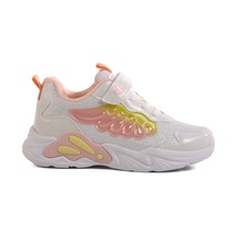 Beyaz Cırtlı Fileli Hafif Kız Çocuk Spor Ayakkabı 1878 F Beyaz-pudra-sarı Çok Renkli