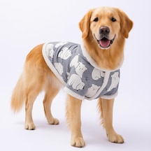 Barrow Frost Kutup Ayısı Desenli Büyük Köpek Ceketi Kalın Peluş Köpek Kıyafeti Orta Büyük Irklar İçin