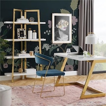 Nysa Gold Metal Beyaz Çalışma Masası