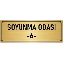 Metal Yönlendirme Levhası, Departman Kapı Isimliği Soyunma Odası 6 5x20 Cm Altın Renk