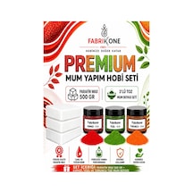Premium Mum Yapım Hobi Seti - Parafin Wax 500 Gr - 3'lü Toz Mum Boyası Seti - Kırmızı, Yeşil, Turuncu Bkfabpw5003kyt Karışık