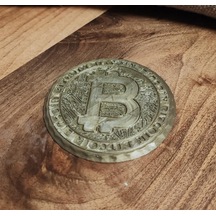 Bitcoin Şeklinde Bardak Altlığı Çok Renkli