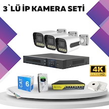 3'lü Güvenlik Ip Kamera Seti - 4mp Dış Mekan Kamera, 3.6mm Lens,