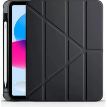 Newface Apple Uyumlu İpad 2025 10.9 10.nesil A16 Kılıf Kalemlikli Mars Tablet Kılıfı - Siyah