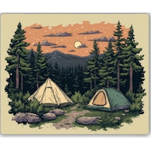 Doğa Ve Kamp Baskılı Mouse Pad 22x18 Cm