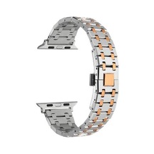 Apple Watch 38mm Uyumlu Krd-83 Metal Kordon - Gümüş-rosegold