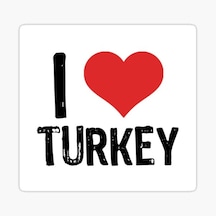 I Love Turkey Sticker Oto Etiket Araba Yapıştırma 17Cm