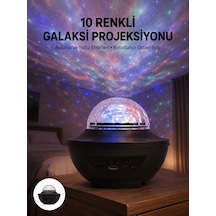 Masa Ve Gece Lambası Renkli Projektör Işıklı Disko Topu Bluetooth Hoparlör Altın - Çok Renkli