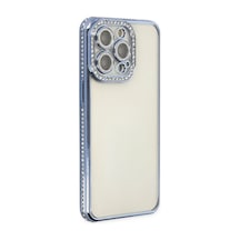 Apple iPhone  Uyumlu,  14 Pro Kılıf Joke Taşlı Silikon - Mavi