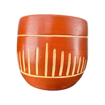 Bitki Tasarımı Ev Dekorasyon Aksesuar Dik Çizgi Desenli Toprak Saksı Saksılık Salon Çiçeklik - 19 Cm Belirtilmemis