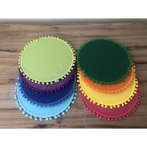 Karışık Renkli Ponponlu Supla 33 Cm Mdf Dahil 8 Adet Çok Renkli