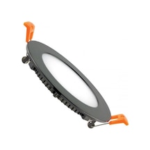 12w Siyah Sıva Altı Yuvarlak Led Panel 6500k Beyaz Işık 2 Adet
