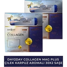 Day2Day Collagen Mag Plus Çilek Karpuz Aromalı 2 x 30 Saşe + Shaker