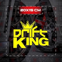 Drift King Jdm Sticker Araba Laptop Motosiklet Sticker Yapışkanlı Folyo Sarı