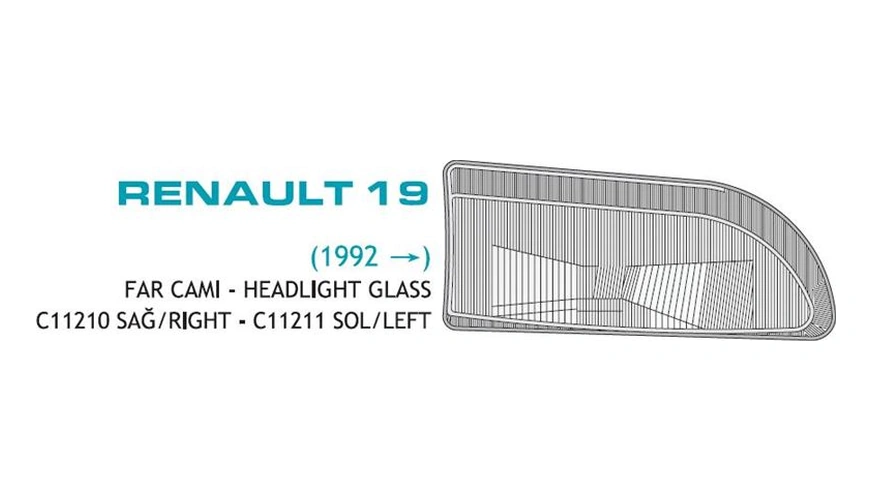 Far Camı Renault R19 Sağ 1992 Sonrası