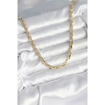 Pirinç Gold Renk 60 Cm Zincir Kadın Kolye Altın - Beyaz