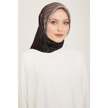 Armine Nostalji Sura İpek Eşarp Ist 9150-88 Siyah Gri Çizgili Degrade Desen siyah