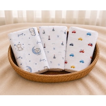 Minora Baby&Kids 3'lü %100 Pamuk Müslin Bebek Örtüsü Seti Çok Amaçlı Müslin Battaniye - 100 X 100 CM Karışık