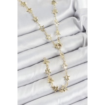 Mey İthalat Pirinç Gold Renk Yıldızlı Kadın Y Kolye - Özel Seri Meyeb684bf984cd664423720d58d8 altın