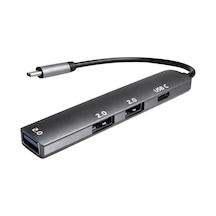 Fully S-802k 4'ü 1 Arada Usb-a Type-c Hub Dönüştürücü Alüminyum Gövde Ultra İnce Tasarım