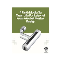 Mey İthalat Krom Musluk Başlığı 4'ü 1 Arada Su Çıkışı Kolay Montajlı
