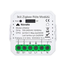 Tuya Mini Zigbee İki Çıkışlı Anahtar Tuya, Smart Life, Home Assistant, Zigbee2mqtt Uyumlu Standart