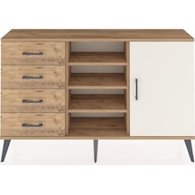 Arges Konsol 4 Raflı 4 Çekmeceli Tek Kapaklı 132x30x83 Çam-aytaşı/çam Aytaşı/çam