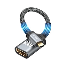 Jsaux Mikro Hdmı - Hdmı Adaptörü, Mikro Hdmı Erkek - Hdmı 2.0 Dişi Kablo, 4k 60hz Hdr 3d Dolby 18gbps, Akıllı Telefonlar, Tabletler, Kameralar Ve Diğer Altın Kaplama Cihazlar İçin Uyumlu - Gri