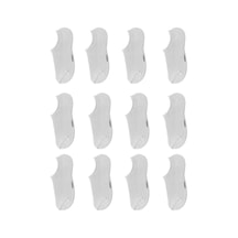 12 Çift Dikişsiz Erkek Beyaz Bambu Görünmez Sneaker Çorap Beyaz