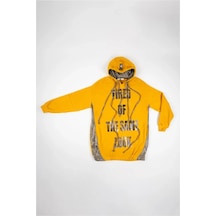 Kadın Sarı Yazılı Polar Sweatshirt Sarı Kadın Sarı Yazılı Polar Sweatshirt Sarı