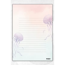 A5 Deniz Anası Bloknot Çizgili Defter - 50 Yaprak - Memopad - Notepad - Not Defteri - Not Kağıdı Çok Renkli Çok Renkli