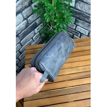 Guard Antik Gri Hakik Deri Unisex El Çantası // Grd260225wt471 Çok Renkli