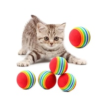 Sünger Kedi Köpek Çiğneme Ve Oyun Topu 4 Adet Diş Çıkarma Interaktif Oyuncak Kedi Topu Kedi Oyu