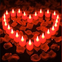 Kosona 24'lü Kalp Şekilli Led Mum Seti - Pil Dahil, Ateş Riski Yok, Romantik Ve Festivite Dekorasyonu