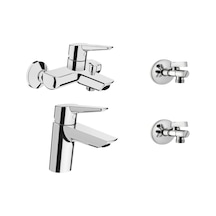 Artema Solid S Filtreli Banyo Batarya Seti + Krom Ara Musluk 2 Adet