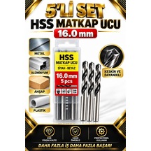 16 Mm Hss Matkap Ucu 5li Set Metal Alüminyum Ahşap Plastik Delme