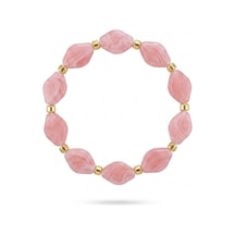 Doğal Taş Görünümlü Pinterest Bileklik Pembe - 903059641 Pembe