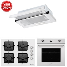 Eminçelik Ve AFM Tech Markavall FM7601 - 12226 - 1320 W60 Beyaz Turbo Ankastre Set