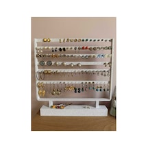 Çok Amaçlı Masaüstü Küpe Ve Takı Düzenleyici Stand - Beyaz 250x248x12mm Beyaz