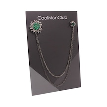 Coolmenclub Çiçek Figürlü Ceket Yaka İğnesi Gri