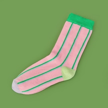 Soft Çizgili Çorap - Pembe Çok Renkli