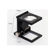 Nikula-28x28 Mm Katlanır Sayaçlı Metal Lüp, 2 Led Işıklı Büyüteç Tekstil Th9005a Lisinya