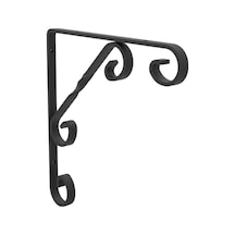 12 Adet Burgulu 20 x 30 cm Dekoratif Raf Altı Ayağı Konsol Siyah