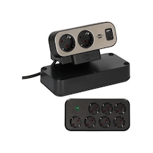 Brennensthul Estilo Duplex Serisi 9 Soketli Typ-c Ve Usb Li 19.500 Amper Akım Korumalı 2 Metre Kablolu Masa Üstü Priz 1