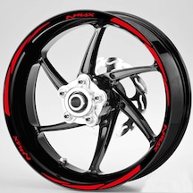 Kırmızı Nmax Yazılı 3 Parçalı Reflektif Kırmızı Jant Şeridi