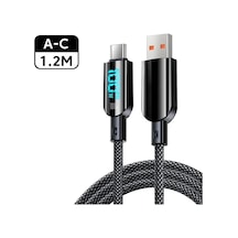 100w Usb Tip C Kablo Hızlı Şarj Kablosu Xiaomi Redmi İçin Led Ekran Telefon 100w Type C Cable 1.2m