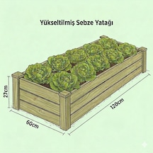 Ahşap Sebze Yatağı 60x120x27
